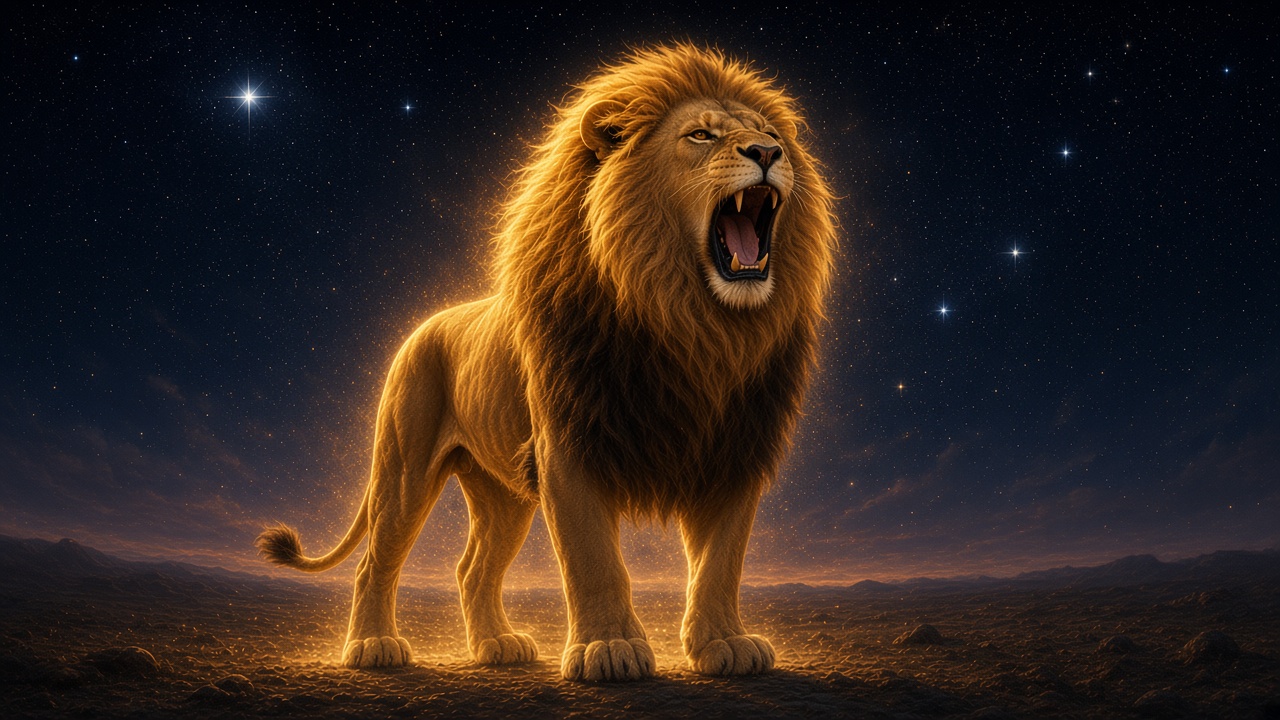 Aslan chante dans les ténèbres tandis que les premières étoiles apparaissent