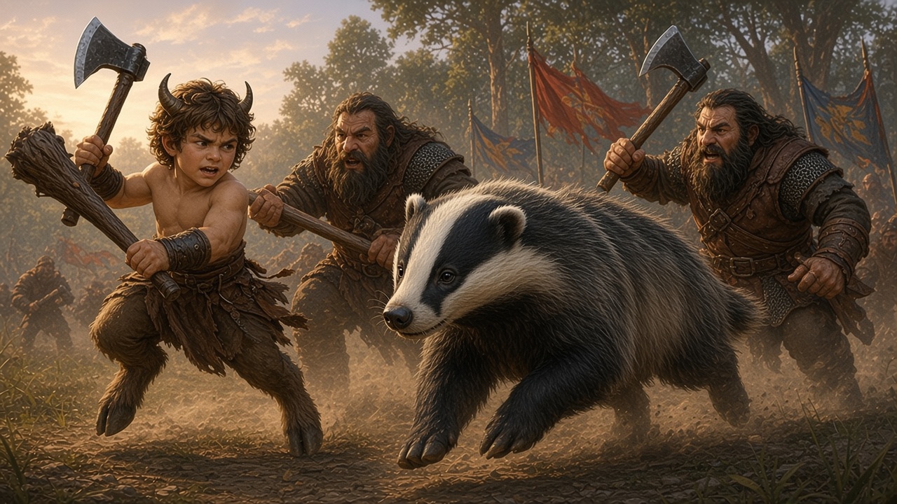 Le blaireau combat aux côtés des Narniens