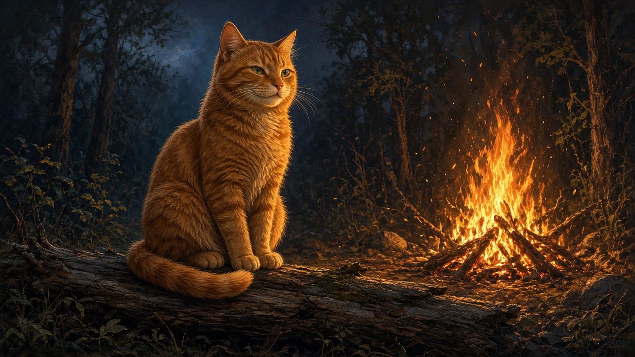 Un grand chat roux élégant