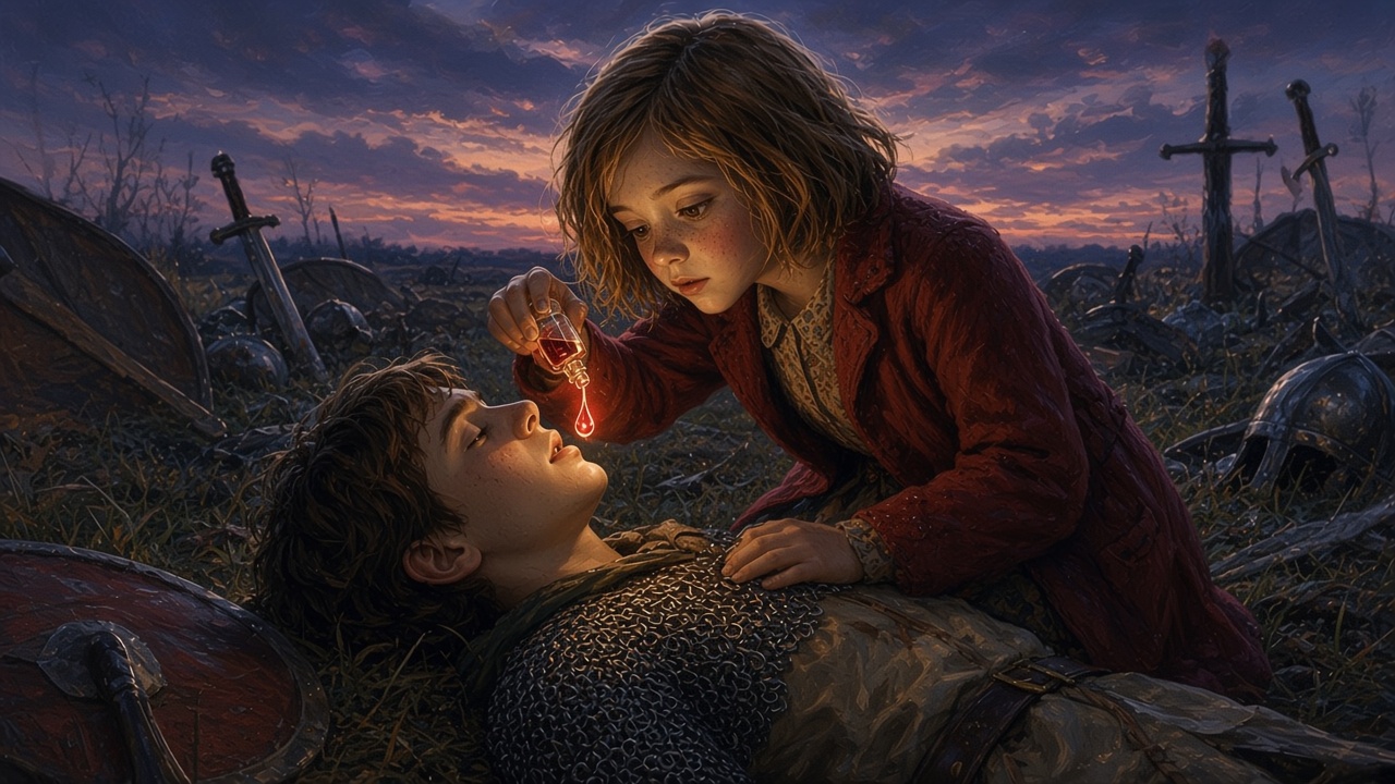 Lucy soigne Edmund avec son cordial