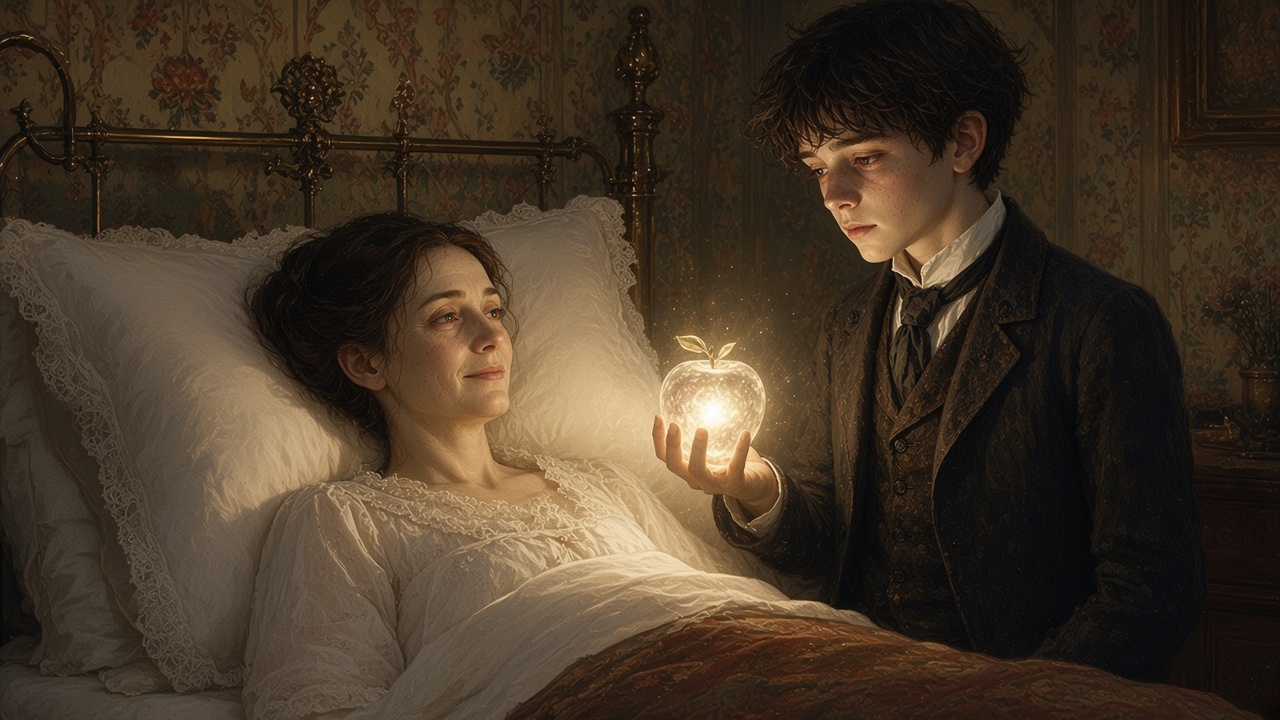 Digory donne la pomme à sa mère malade