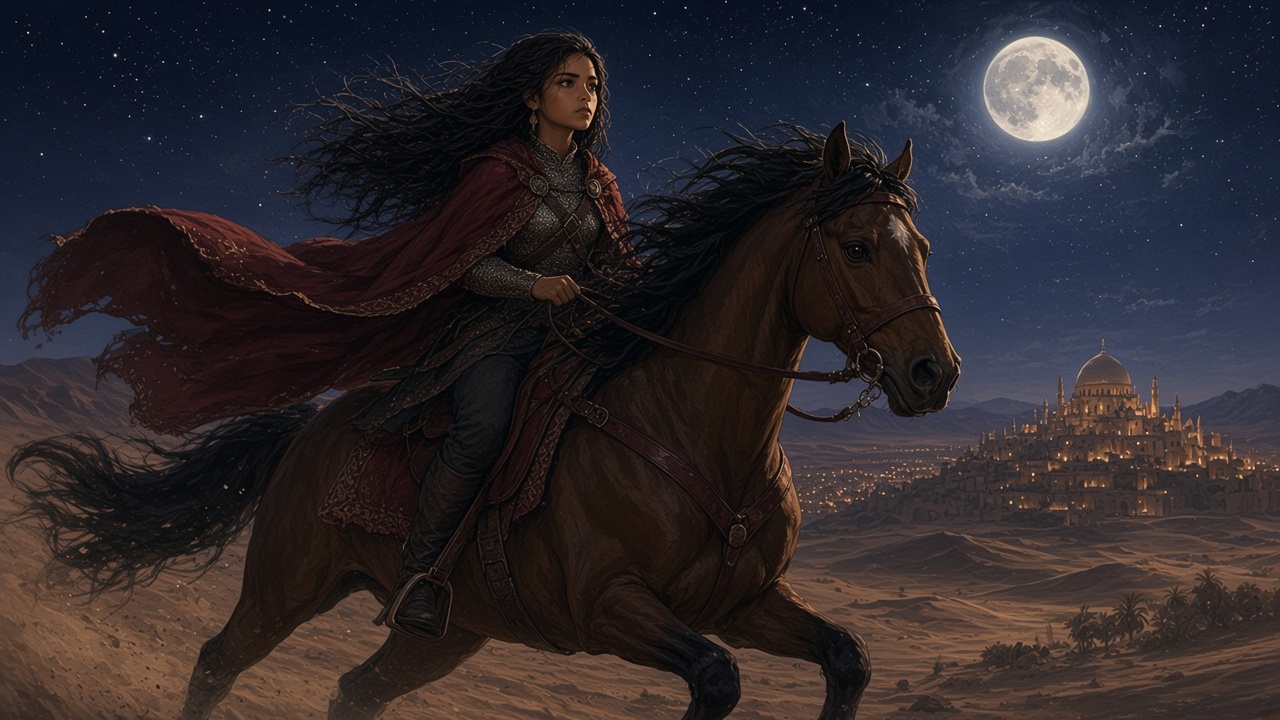 La jument et sa jeune cavalière fuient de nuit