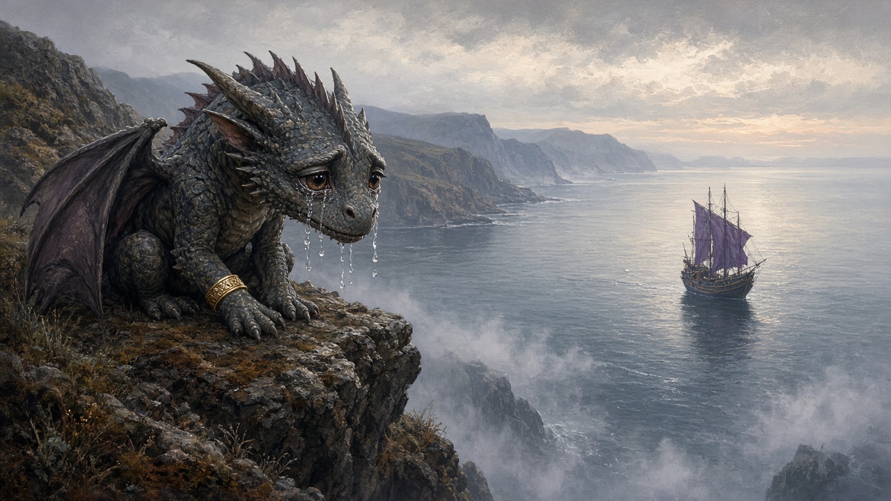 Le dragon pleure sur la falaise