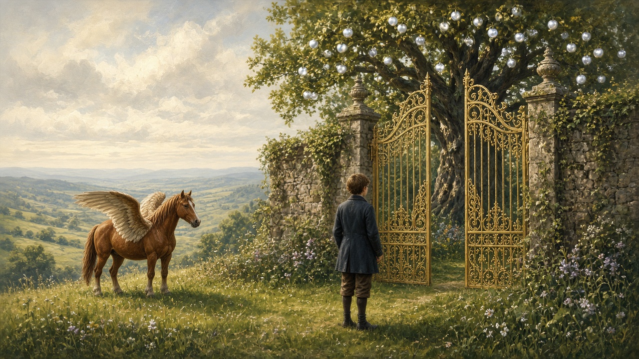 Digory devant l'arbre aux pommes d'argent