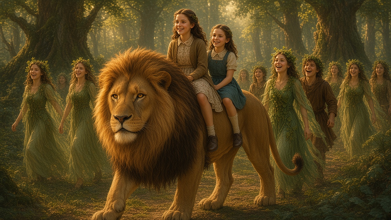 Aslan et les dryades en marche