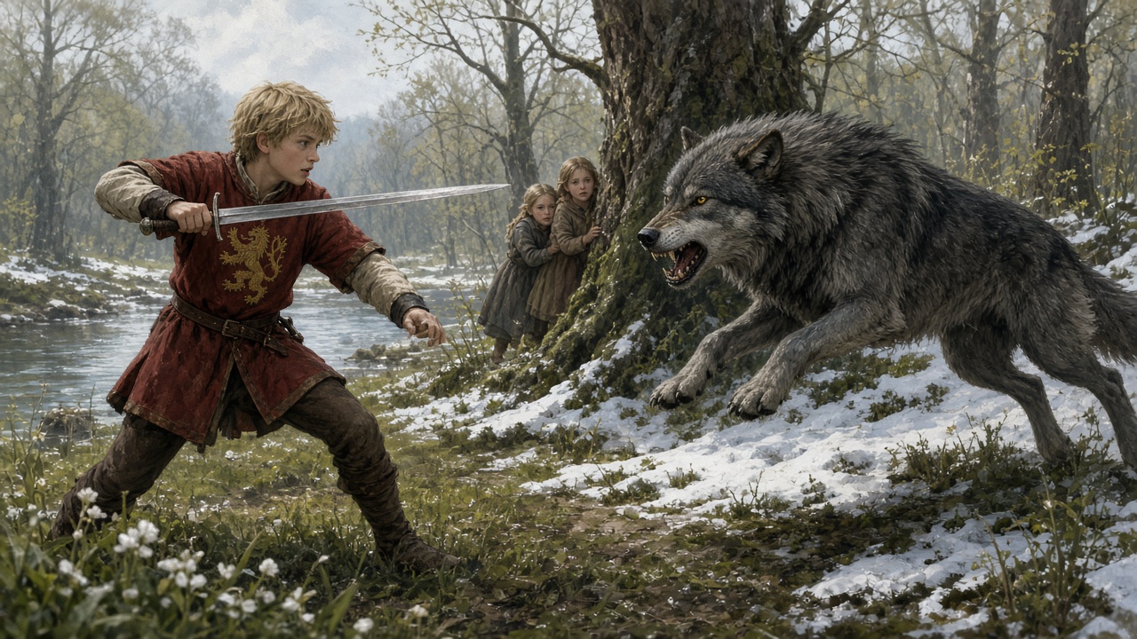 Peter, 13 ans, affronte le loup près d'un arbre