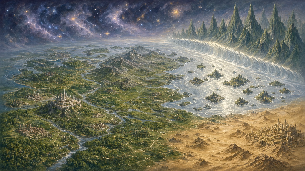 Une vision du monde de Narnia, jusqu'à la vague du bout du monde