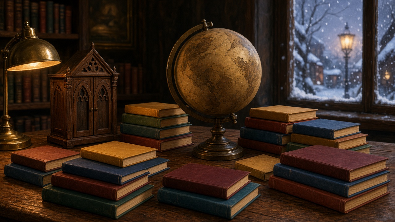 Des livres de tous pays autour d'un globe sans inscriptions