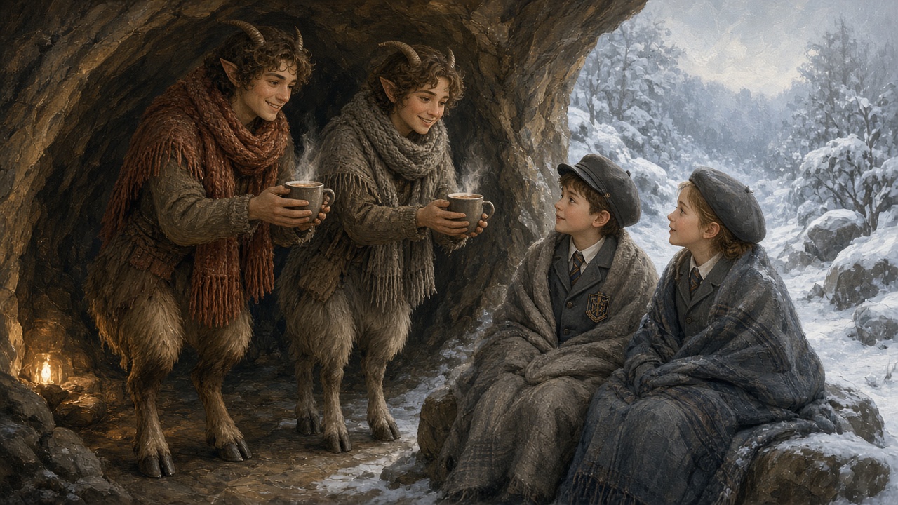 Orruns explique la situation aux enfants dans une grotte