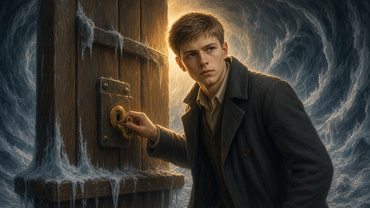 Peter adulte ferme la grande porte sur l'ancien Narnia