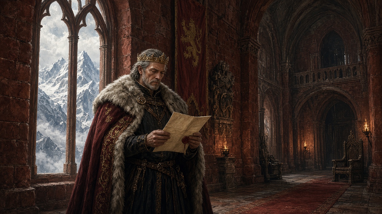 Le roi Naïn lit une lettre venue de Narnia
