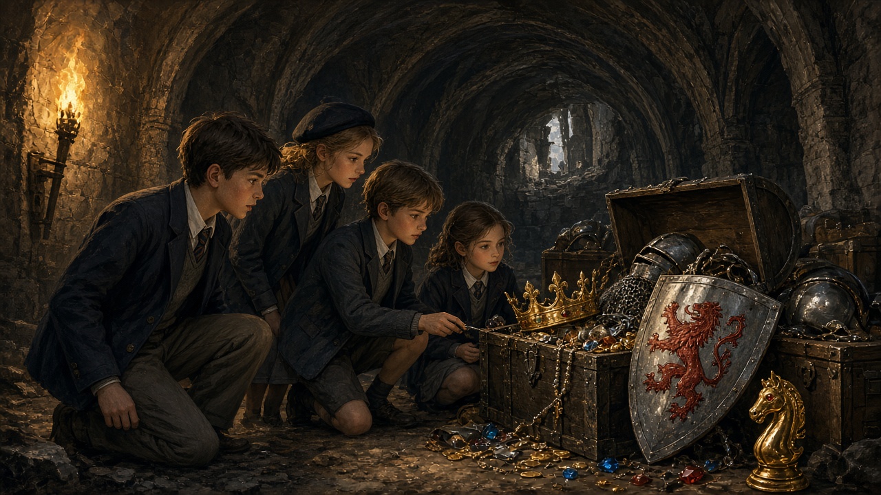 Les enfants découvrent la chambre forte