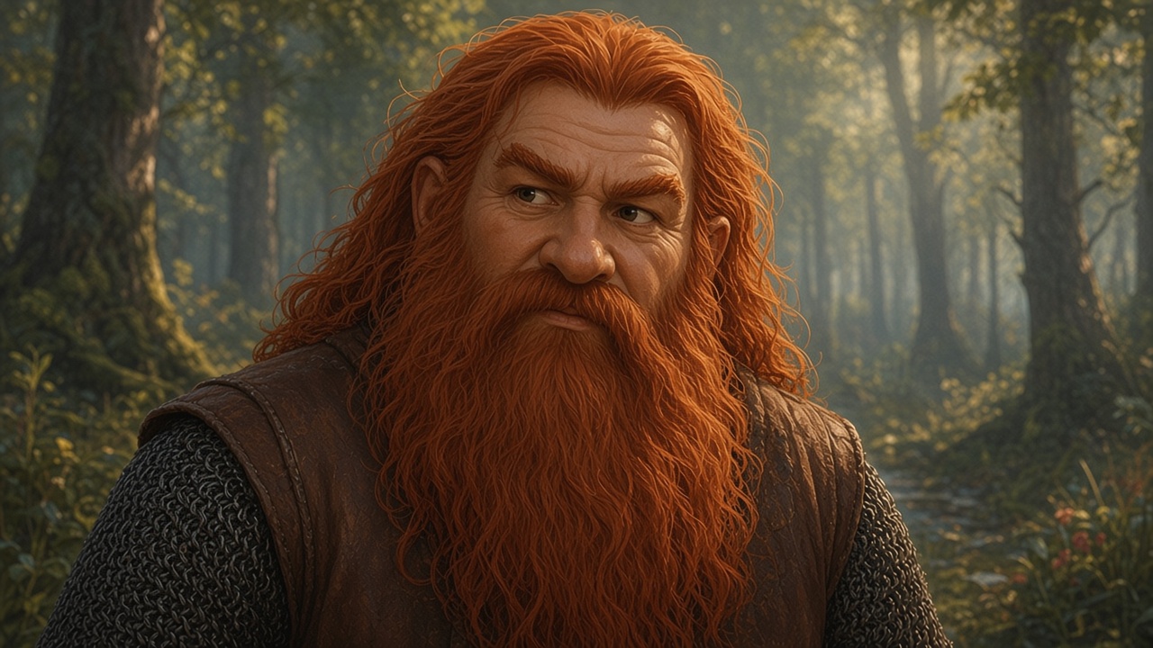 Le nain rouge, barbe rousse, regard sceptique
